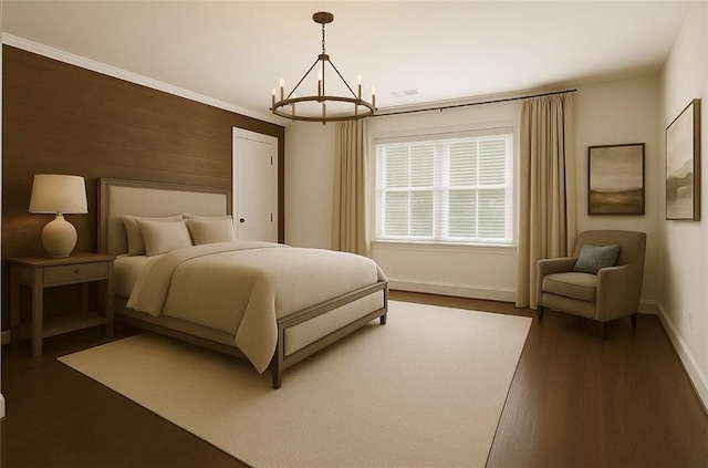 8625 Anchor On Lanier Ct, Gainesville, GA 30506 - bedroom with a chandelier and dark wood-style flooring