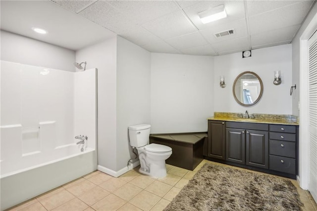 8625 Anchor On Lanier Ct, Gainesville, GA 30506 - full bathroom featuring a drop ceiling, vanity,  shower combination, and tile patterned floors