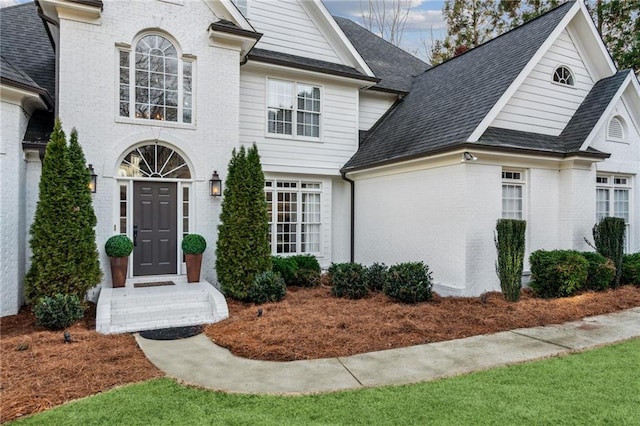 8625 Anchor On Lanier Ct, Gainesville, GA 30506 - french provincial home featuring brick siding and roof with shingles