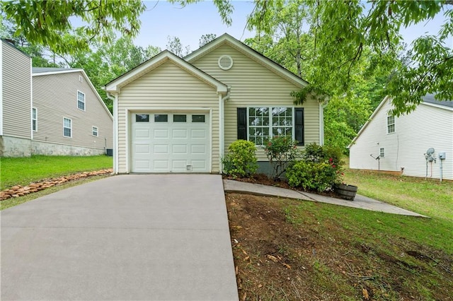 1031 Abercorn Way, Douglasville, GA 30134 - view of front of house featuring a garage, a front yard, and concrete driveway