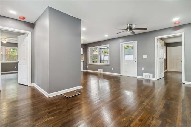 2267 Bryant Dr, East Point, GA 30344 - interior space with visible vents, a ceiling fan, and a healthy amount of sunlight