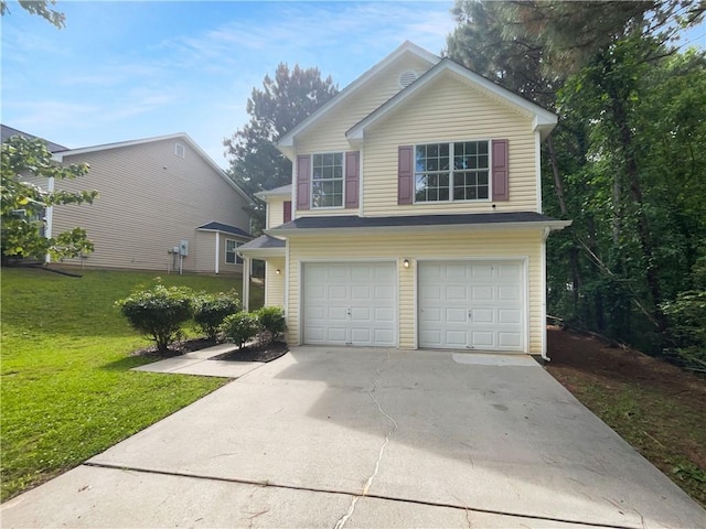 3227 Diamond Blf, Union City, GA 30291 - view of front of house featuring an attached garage, driveway, and a front lawn