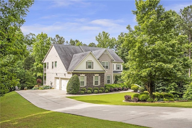 1546 Heritage Pass, Milton, GA 30004 - view of front facade with a garage, concrete driveway, and a front lawn