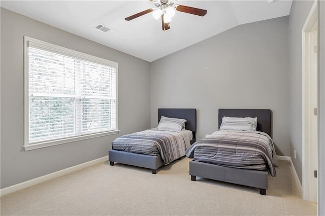 1546 Heritage Pass, Milton, GA 30004 - bedroom with vaulted ceiling, carpet floors, baseboards, and ceiling fan