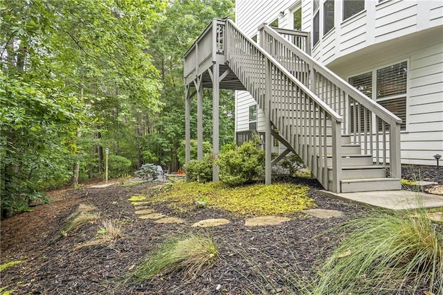 1546 Heritage Pass, Milton, GA 30004 - view of side of home with stairs and a wooden deck