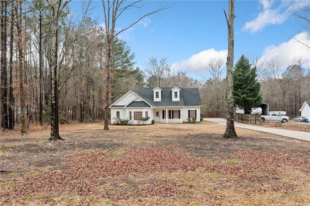 view of front of home featuring covered porch