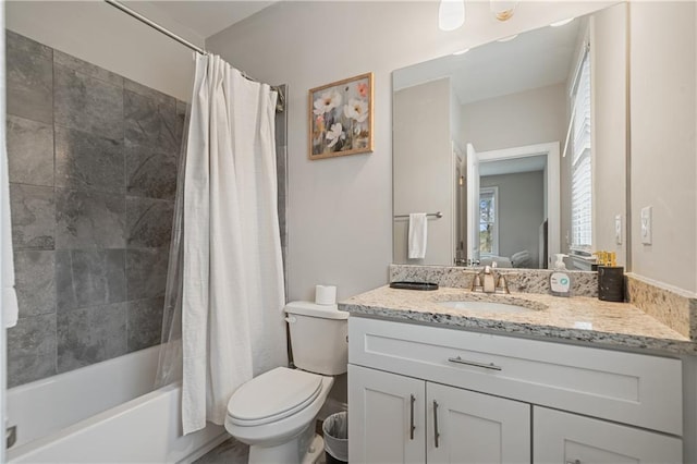 4402 Income Cir, Ellenwood, GA 30294 - full bathroom featuring toilet, shower / bath combo, and vanity