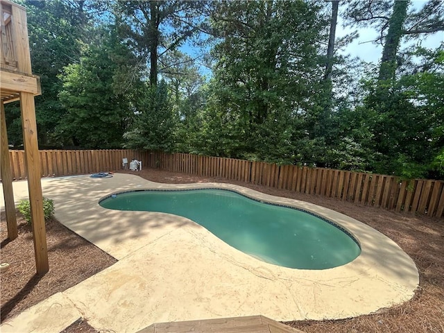4811 Nevilly Way, Marietta, GA 30066 - view of swimming pool with a fenced in pool, a fenced backyard, and a patio area