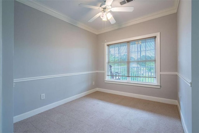 2304 Village Blvd, Rome, GA 30161 - carpeted empty room featuring baseboards, crown molding, and a ceiling fan