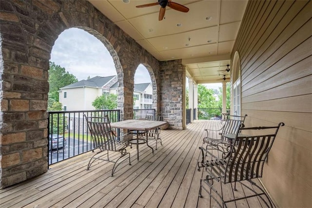 2304 Village Blvd, Rome, GA 30161 - wooden terrace with ceiling fan