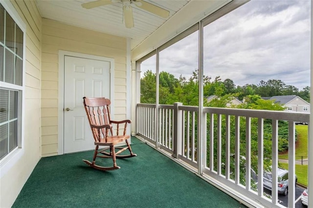 2304 Village Blvd, Rome, GA 30161 - sunroom with a ceiling fan