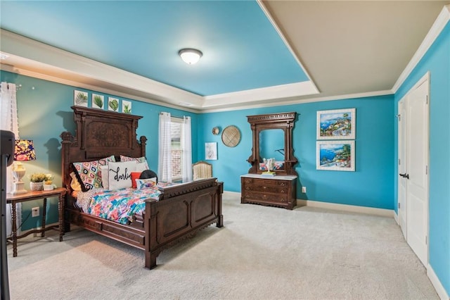 3215 Kylee Dawn Cir, Lawrenceville, GA 30045 - carpeted bedroom featuring a raised ceiling, ornamental molding, and baseboards