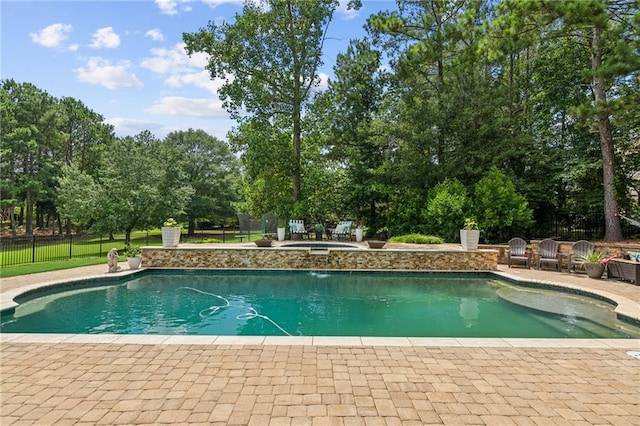 3215 Kylee Dawn Cir, Lawrenceville, GA 30045 - view of pool featuring fence, a patio area, an in ground hot tub, and a fenced in pool