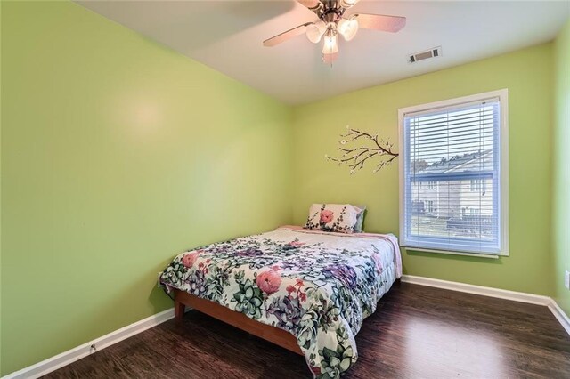 1963 Lakeshore Overlook Cir NW, Kennesaw, GA 30152 - bedroom with visible vents, baseboards, ceiling fan, and wood finished floors