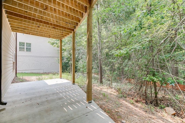 view of patio with a wooden deck