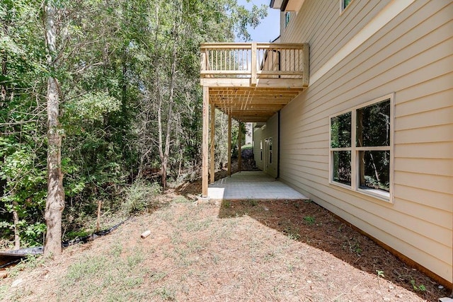 view of yard featuring a deck