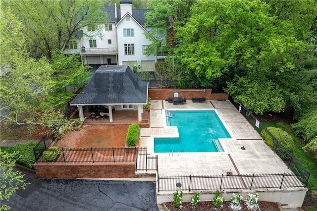 53 Paces W Dr NW, Atlanta, GA 30327 - view of pool with a patio, a fenced in pool, and fence