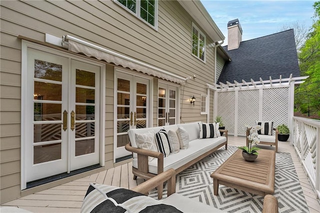 53 Paces W Dr NW, Atlanta, GA 30327 - wooden terrace featuring french doors and an outdoor hangout area