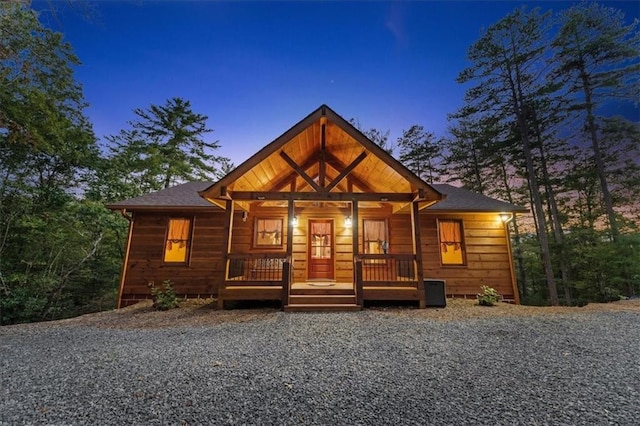 view of front of house with covered porch