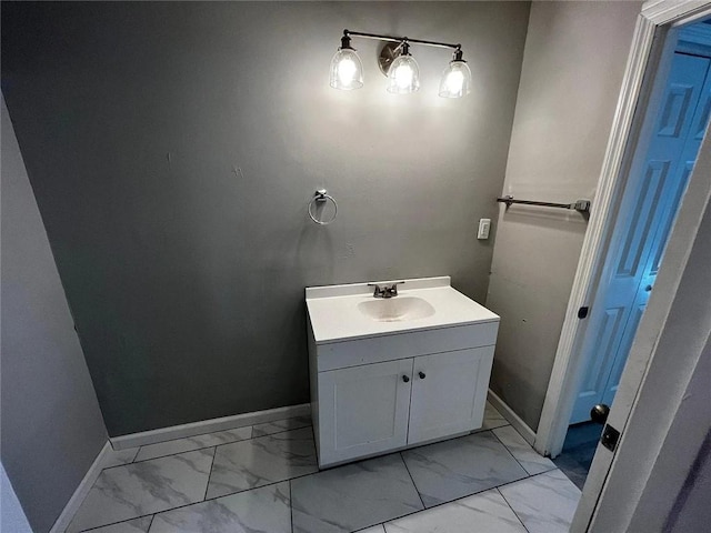 3932 Darryl Ln, Gainesville, GA 30506 - bathroom with marble finish floor, vanity, and baseboards