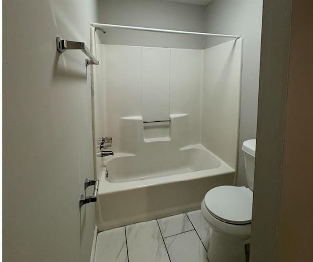 3932 Darryl Ln, Gainesville, GA 30506 - bathroom with tub / shower combination, toilet, and marble finish floor
