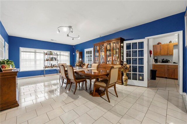 view of tiled dining space