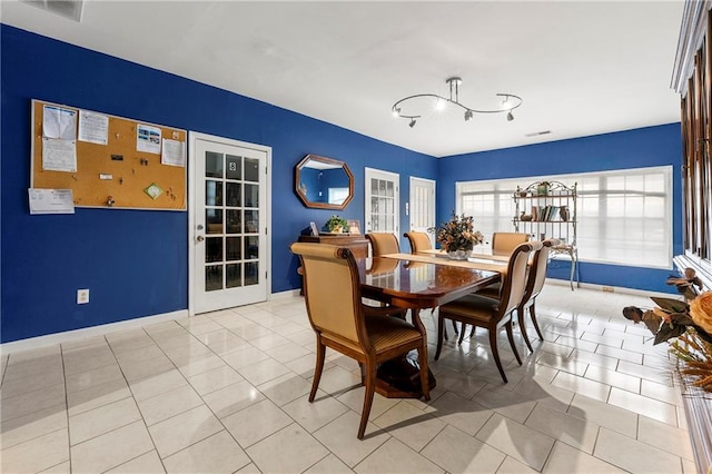 view of tiled dining room