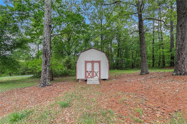 view of shed