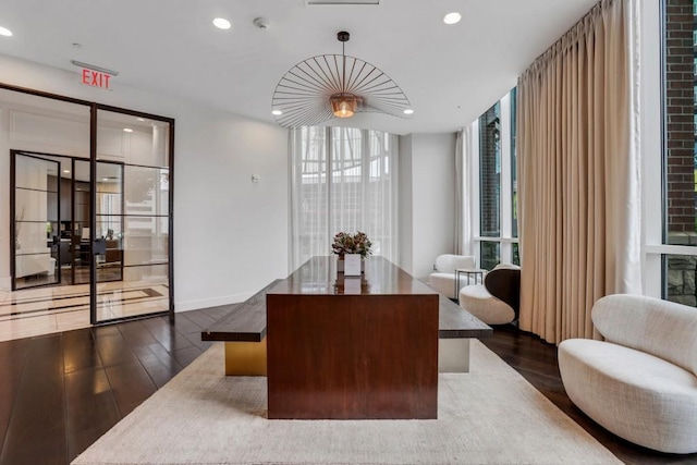 325 E Paces Ferry Rd NE Unit 1910, Atlanta, GA 30305 - dining area with dark wood-style flooring and recessed lighting