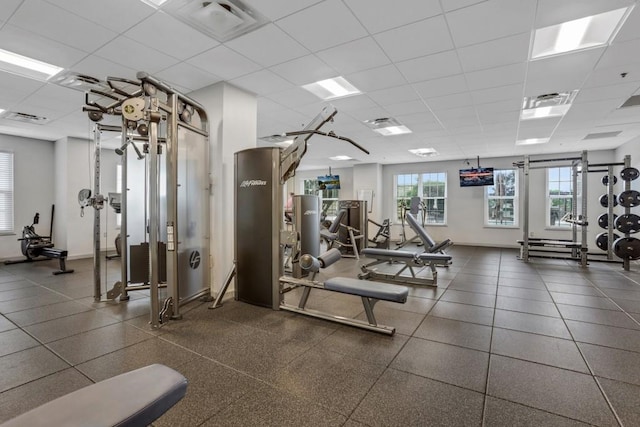 325 E Paces Ferry Rd NE Unit 1910, Atlanta, GA 30305 - workout area featuring a paneled ceiling
