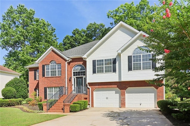 4046 Water Hole Ct, Douglasville, GA 30135 - bi-level home with an attached garage, driveway, and brick siding