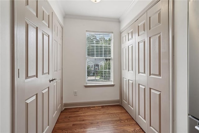 4046 Water Hole Ct, Douglasville, GA 30135 - hall with ornamental molding and wood finished floors