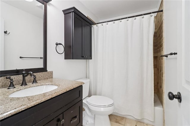 4046 Water Hole Ct, Douglasville, GA 30135 - full bathroom featuring vanity, shower / bath combination with curtain, and tile patterned floors