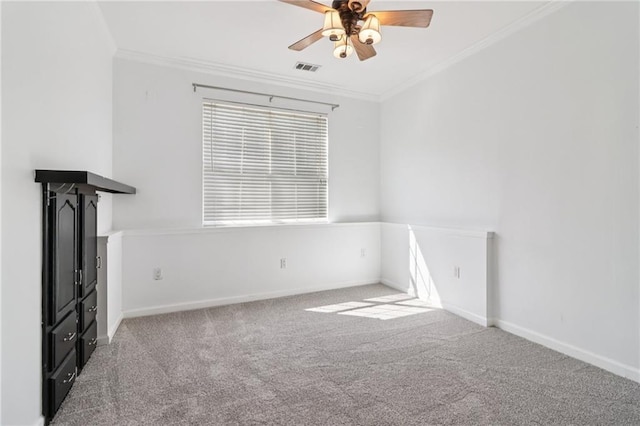 4046 Water Hole Ct, Douglasville, GA 30135 - unfurnished living room featuring crown molding, ceiling fan, and carpet