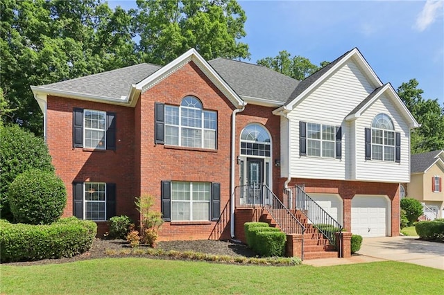4046 Water Hole Ct, Douglasville, GA 30135 - split foyer home with brick siding, concrete driveway, and a garage