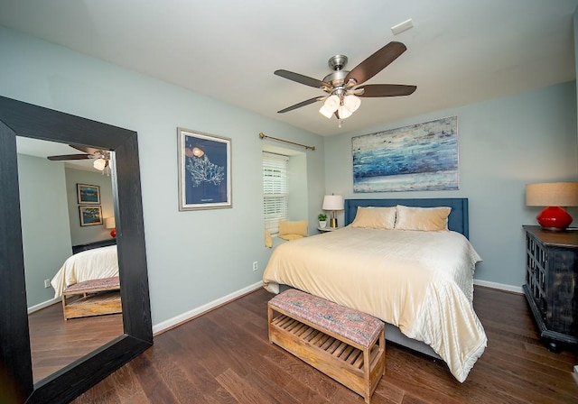 1261 Lavista Rd Unit N4, Atlanta, GA 30324 - bedroom with baseboards, wood finished floors, and a ceiling fan