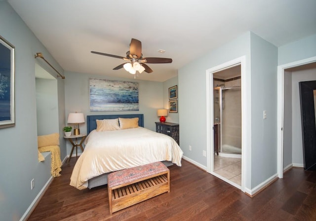 1261 Lavista Rd Unit N4, Atlanta, GA 30324 - bedroom featuring wood finished floors, baseboards, ceiling fan, and a spacious closet