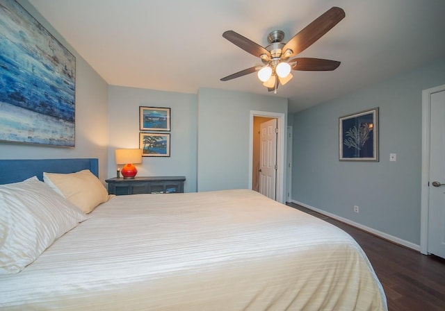 1261 Lavista Rd Unit N4, Atlanta, GA 30324 - bedroom with dark wood-type flooring, baseboards, and ceiling fan