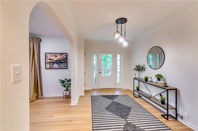 foyer featuring light hardwood / wood-style flooring