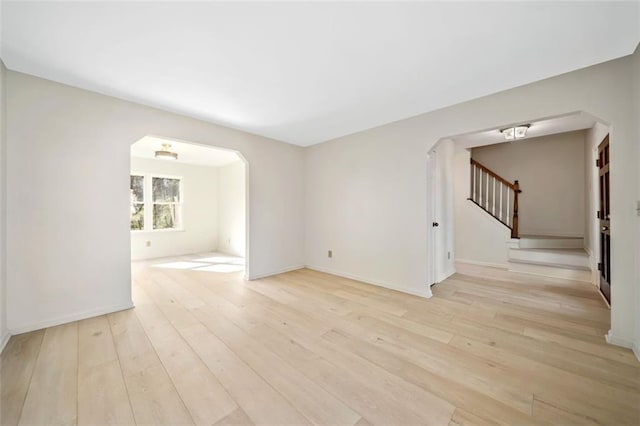 unfurnished room featuring light hardwood / wood-style flooring