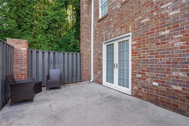 view of patio with french doors