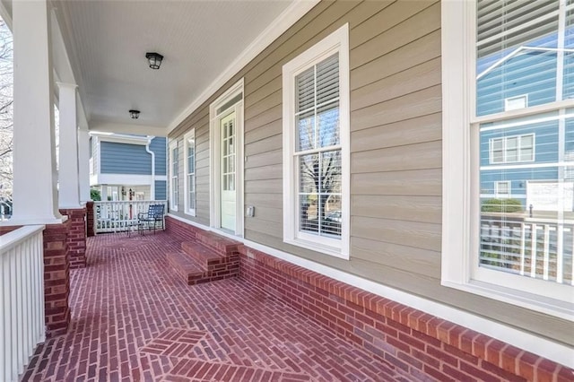 view of patio with a porch