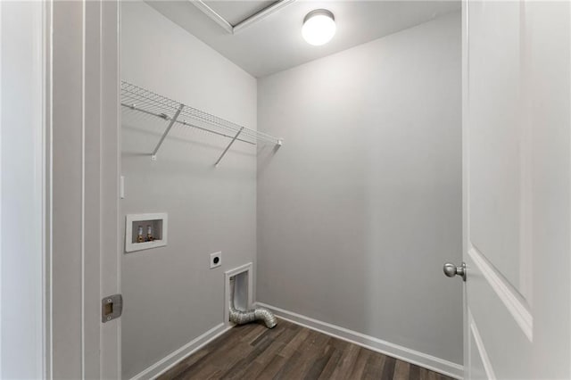 222 Parkland Way, Chatsworth, GA 30705 - laundry room with hookup for an electric dryer, dark wood-style flooring, and hookup for a washing machine