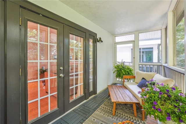 sunroom with french doors