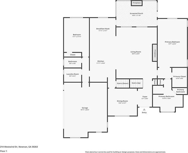 214 Westwind Dr, Newnan, GA 30263 - room layout