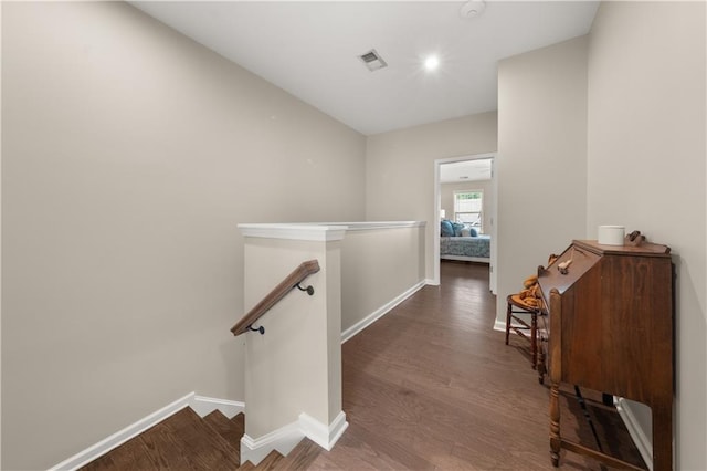 20057 Windalier Way, Roswell, GA 30076 - hallway featuring an upstairs landing and wood finished floors