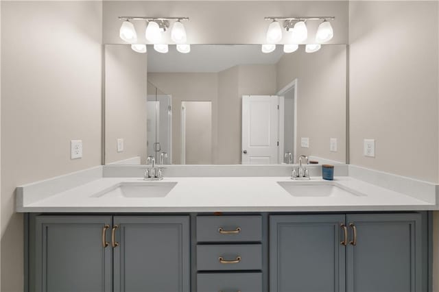 20057 Windalier Way, Roswell, GA 30076 - full bath featuring double vanity and a shower with shower door