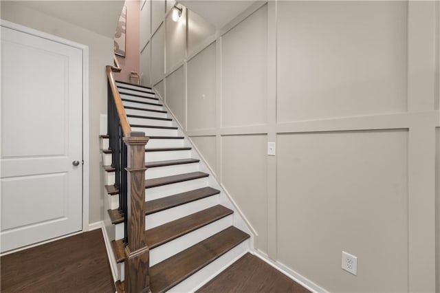 20057 Windalier Way, Roswell, GA 30076 - stairway featuring wood finished floors