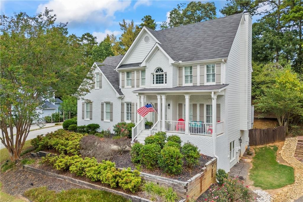 view of front of home with covered porch