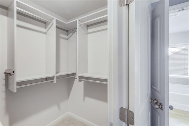 view of walk in closet